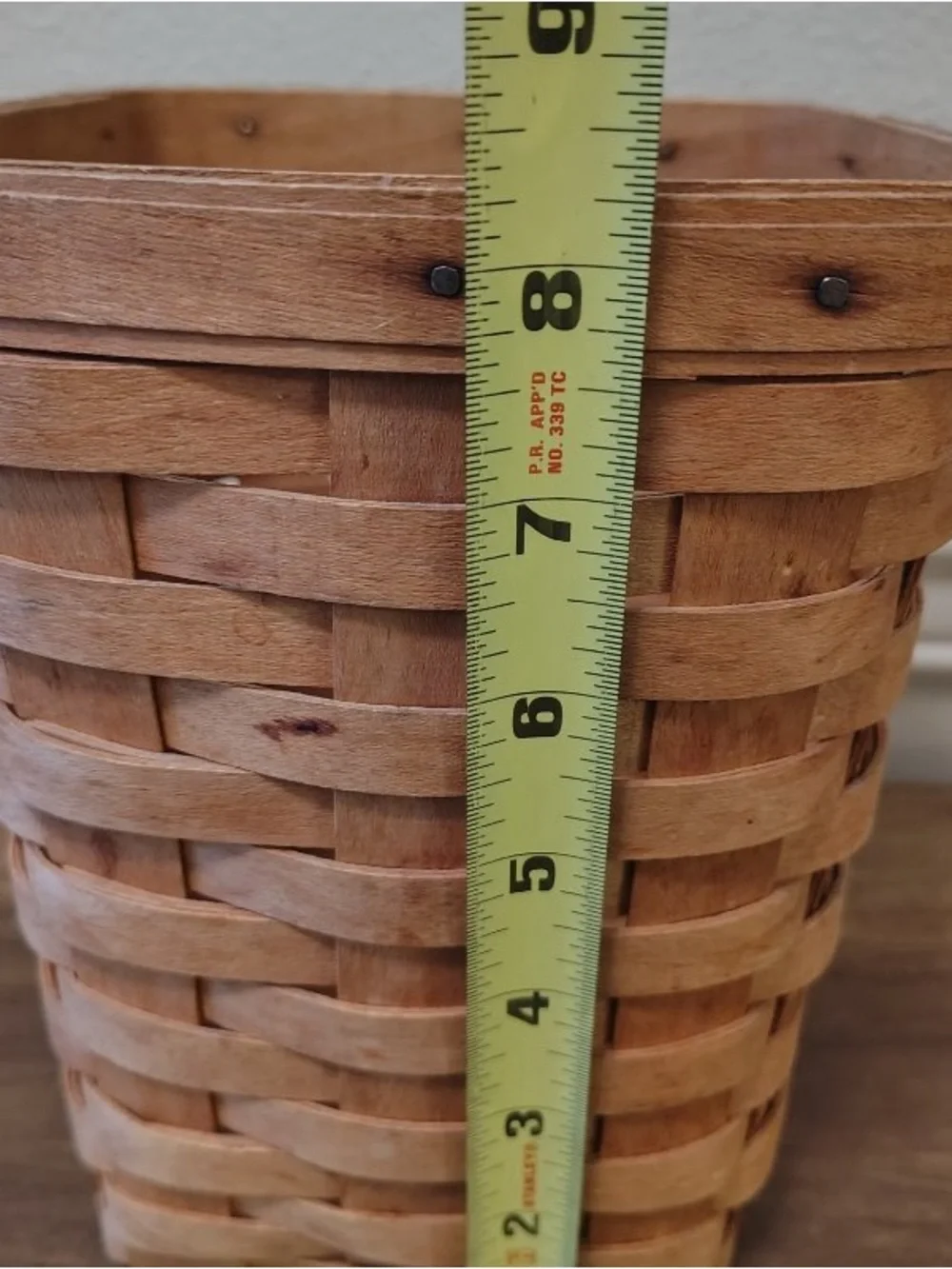 Vtg Longaberger Woven Basket Wooden Signed BEC 1995 Country Farmhouse 8” Tall